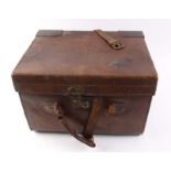 Leather trunk stamped W. H.