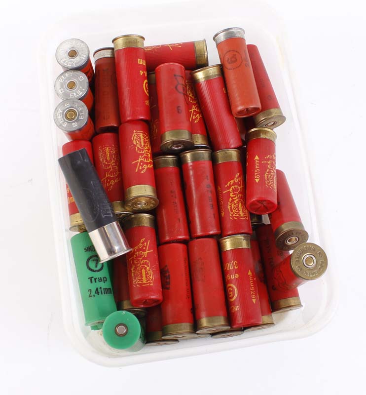S2 50 (approx.) x 12 bore cartridges; Canvas and leather gun slip Purchasers Note: Section 2 licence