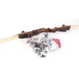 Meteor 68 40lbs 28 ins recurve bow, with accessories including Petron bow stringer, Arten bow