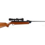 .22 Webley Vulcan break barrel air rifle, original open sights, mounted 4 x 32 Gamo scope, no.