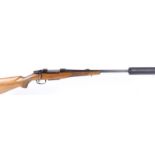 S1 .243 CZ Model 550 bolt action sporting rifle, barrel threaded for moderator (Wildcat type
