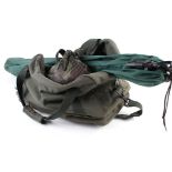 Oak leaf and winter camouflage net, one other camouflage net in green Beretta bag, together with 4