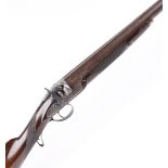 S58 7 bore Percussion single sporting gun, 36¾ ins laminate twist barrel, part elevated tip rib,