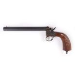 S1 .36 Pedersoli black powder percussion pistol, 8 ins matt black sighted steel barrel, plain colour