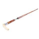 S5/S2 .410 Walking stick shotgun by Dumonthier, 30½ ins malacca cane shaft with white metal