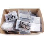 Box containing quantity of various scope rings and accessories