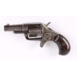 S58 .41 Colt pocket revolver, 2¾ ins barrel, plated frame and 5 shot cylinder, hardwood grips, 6 ins