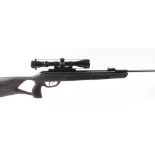 .22 Gamo G-Magnum 1250 break barrel air rifle, black synthetic pistol grip stock with recoil pad,