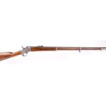S58 11.7mm Danish(?) Remington rolling block service rifle, 36 ins three banded fullstocked barrel