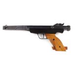 4.5mm Original Model 6M break barrel target air pistol, open sights, wood grips, no. 23500