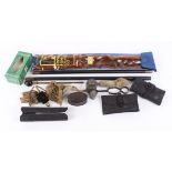 Two piece brass mounted ebony cleaning rod, Parker Hale cleaning two piece rod and brushes,