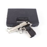 .177 Beretta Co2 semi automatic air pistol, 2 magazines, 2 capsules, tin of pellets, cased