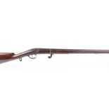 S58 14 bore Percussion single sporting gun, 31½ ins part octagonal steel barrel, half stocked with