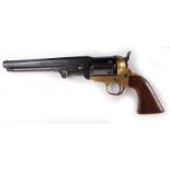 S1 .36 Pietta Colt black powder percussion revolver, 7½ ins octagonal barrel, plain 6 shot cylinder,