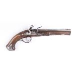 S58 28 bore Flintlock pistol by Kuchenreuter, 8 ins tapered sighted fullstocked barrel, the