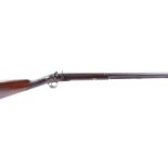 S58 14 bore Flintlock single sporting gun by Nock, 31 ins brown damascus twist two stage barrel, the