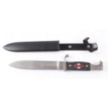 Reproduction Hitler Youth dagger, 6¼ ins single edged polished blade,