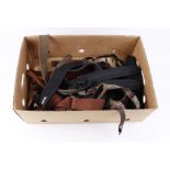Box containing various rifle slings