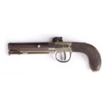 S58 54 bore Percussion travelling pistol by E. London, 3½ ins octagonal barrel, the top flat