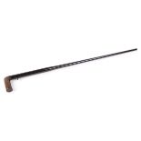 S5/S2 .410 Walking stick shotgun, black painted shaft, exposed trigger, wooden handle, 33½ ins