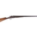S2 12 bore double hammer, Belgian, 30 ins barrels, ¼ & ½, engine turned rib with dolls head