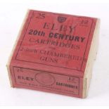 S2 25 x 12 bore 2 ins 'Twenty Century' rolled turnover paper cased shotgun cartridges made by I.C.I.
