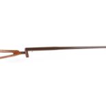 S5/S2 28 bore English (London Proof 1887-1896) walking stick shotgun, hardwood handle with