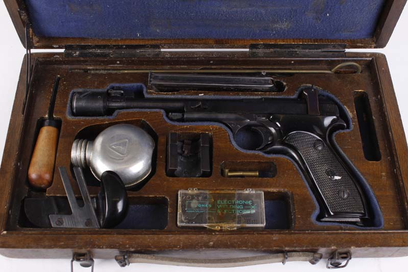 S5 .22 Vostock target pistol, cased with spare magazine, tools, parts, etc (one grip missing), no. - Image 2 of 3