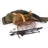 Suede game bag; 3 stage adjustable rifle stick; .22 five shot magazine; plaited leather rifle sling;