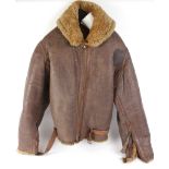 Late WWII Irvin type sheepskin flying jacket CONDITION REPORT & NOTICES Repair to