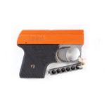 .22(rf) blank firing starting pistol with 6 shot magazine (painted orange), no.