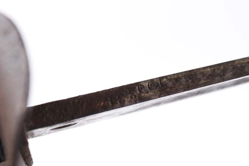 British Geo V Infantry Officer's sword 32½ ins single edged fullered patterned blade, indistinct - Image 4 of 5