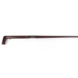 (S2/5) 20 bore Walking stick shot gun, 25 ins brown painted barrel, brass ferrule, hardwood