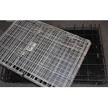 Two collapsible dog cages, measuring 90x70x70 cm and 67x61x54 cm