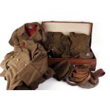 Mixed military uniform: WWII British Army Officer's greatcoat by Burberrys with Lieutenant epaulette