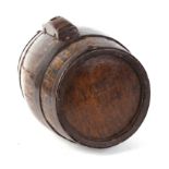 Oak rum barrel, steel banded with GR cypher impressed to base, h.9½ ins