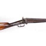 (S2) The stock, action and forend of a 12 bore double hammer gun by Ward & Sons, scroll engraved