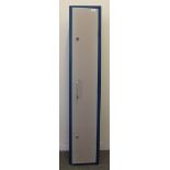 3 gun steel security cabinet (blue and cream), two locks with keys, h.60 ins x w.11½ ins x d.8¾ ins