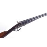 (S2) 12 bore double hammer gun by J V Needham, 29 ins barrels, inscribed J V Needham 27 Cannon St