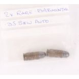 (S1) 2 x .35(auto) Smith & Wesson experimental cartridges [Purchasers Please Note: Section 1 licence