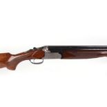 (S2) 12 bore Lanber over and under, ejector, 27½ ins ventilated multi choke barrels, raised