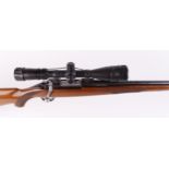(S1) .22-250 Ruger M77 MkII bolt action rifle, 23 ins threaded barrel (T8 over barrel moderator