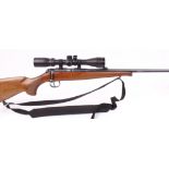 (S1) .22 BRNO Model 2-E-H bolt action rifle (no magazine), 19½ ins threaded barrel (moderator