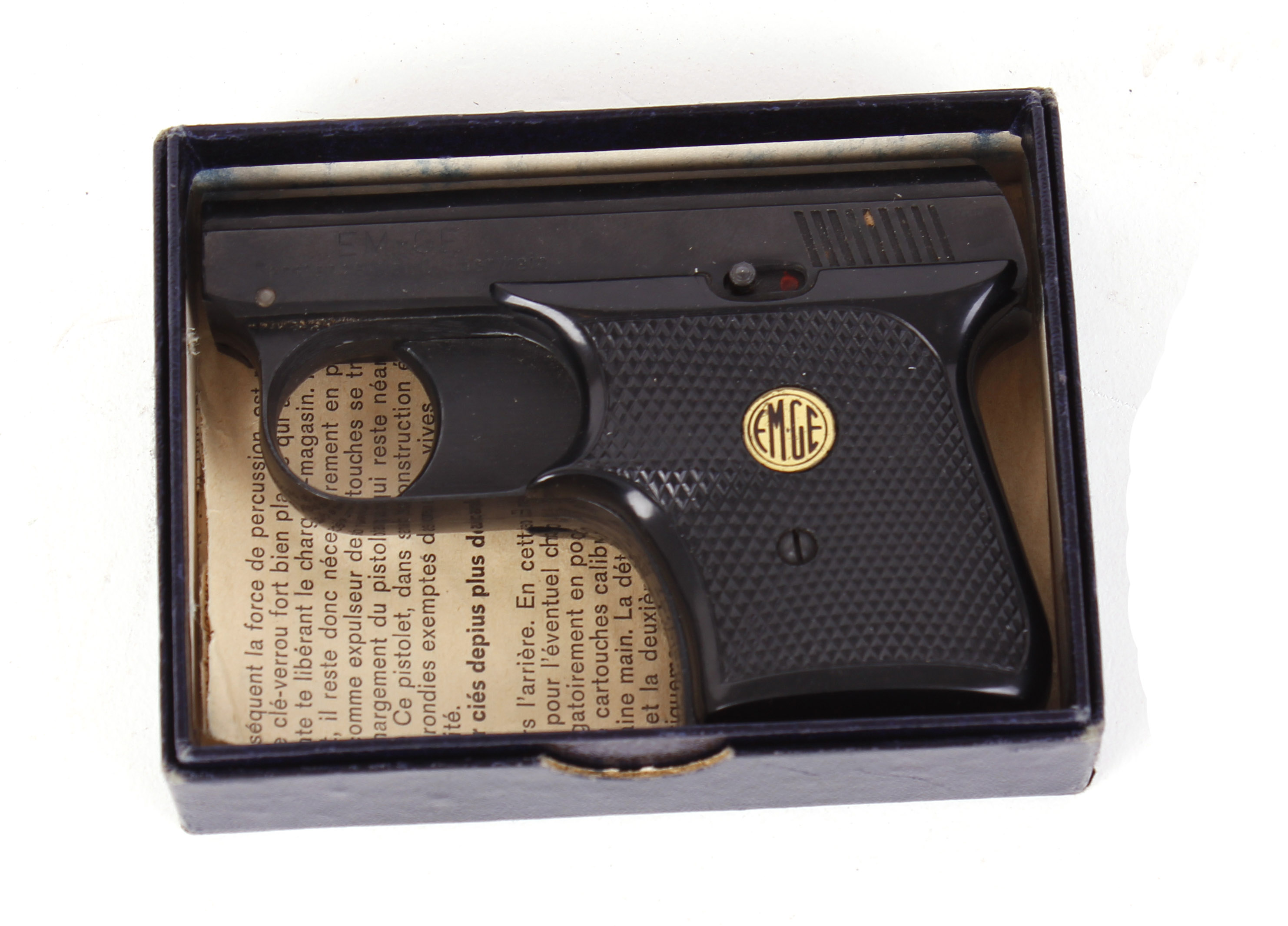 6mm EM-GE blank firing starting pistol (no magazine), in original box with instructions [