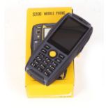 S200 dual SIM waterproof ruggedised mobile phone in black (unlocked and unused), in its box with
