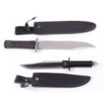 Rambo First Blood Part II survival knife, 10 ins blade with sheath; Trailmaster Cold Steel knife, 9¼