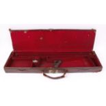 Leather gun case for restoration, claret baize interior for 30 ins barrels