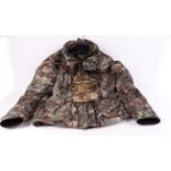 Deerhunter camouflage shooting jacket and green fleece, size 54; Deerhunter camouflage trousers,