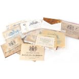 Gunmakers trade labels, an extensive collection to include: Manton, Holland & Holland, Stephen