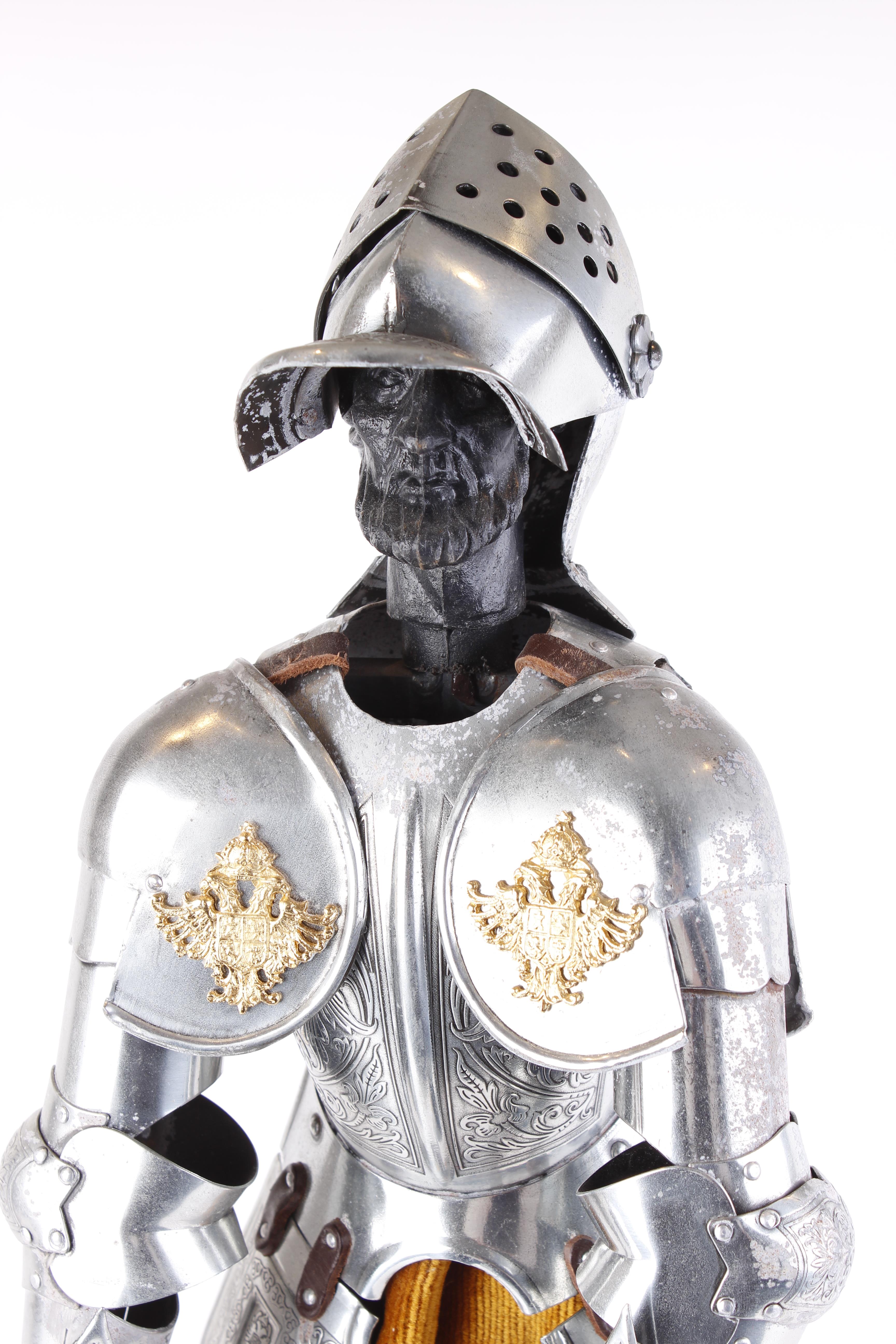 16th Century style fully articulated miniature suit of armour by Marto (Spain), h.25 ins, together - Image 13 of 14